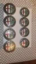 4 Uds 50MM, 56M 60mm emblema de coche Centro Hub distintivo para el volante cubre para Alfa Romeo Mito 147, 156, 159, 166 Giulietta Spider GT Stelvio