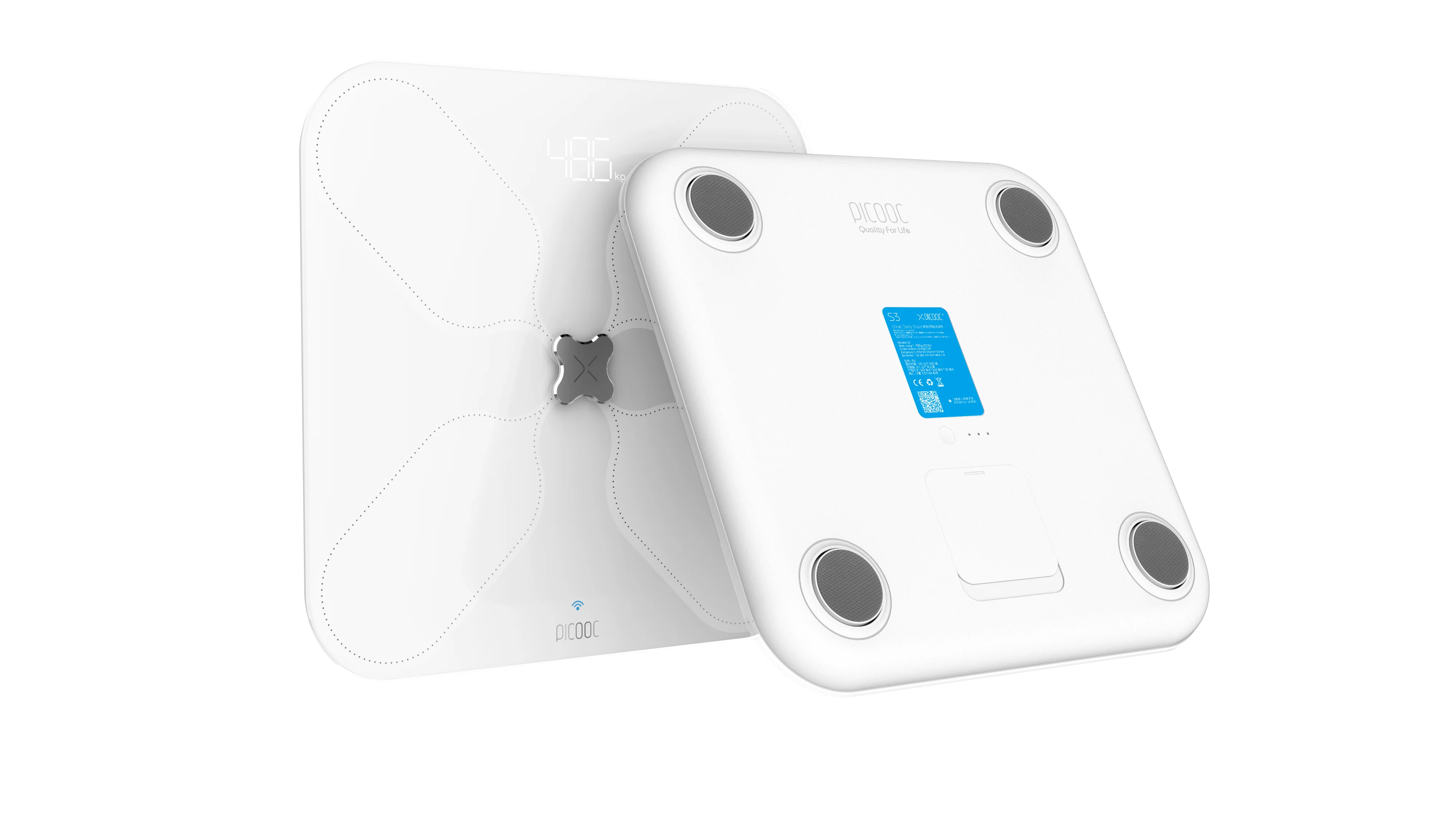 Умные весы Picooc S3(Wi-Fi, Bluetooth, 33х33 см) цвет белый