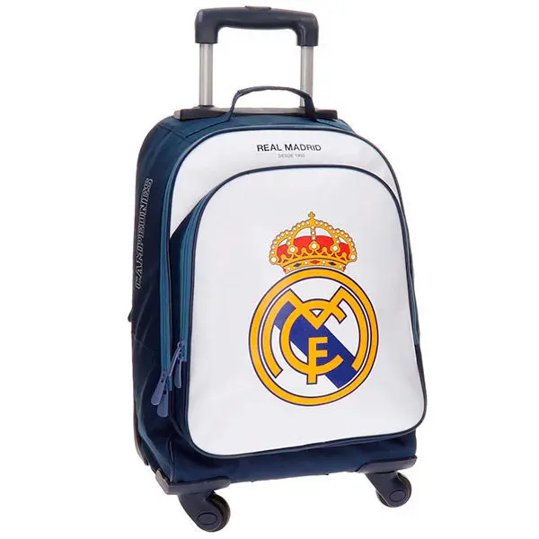 In Offer-Trolley backpack reinforced base 4 wheels Real Madrid 'Campus Blanco'