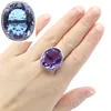 25x21mm Highly Recommend Top Selling Big Oval 22x18mm Created Color Changing Alexandrite Topaz CZ For Woman's Silver Rings ► Photo 1/3