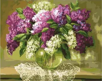 

Painting by numbers GX 26470 lilac in a transparent vase 40*50