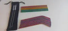 Metal Favor-Bar-Accessory Bent-Straws-Set Drinking-Straw Eco-Friendly Party Colorful