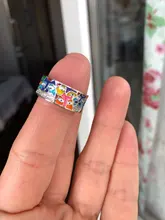 Anillos de plata de ley 925 para mujer, CZ blanca hecha a mano, esmalte, Gato encantador, anillo único de moda para fiesta, joyería