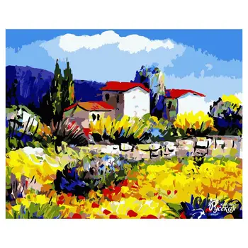 

Drawing by numbers on canvas (size 40x50 cm) "village in Provence" factory of creativity A003