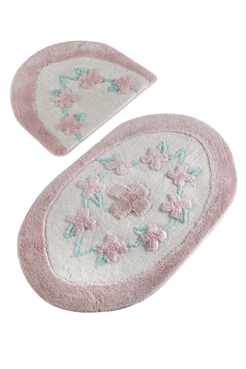 Коврики для ванной, Нескользящие, противоскользящие, эссенция, розовый, 2'Li, набор, 60X100 см-50X60 см