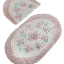 Коврики для ванной, Нескользящие, противоскользящие, эссенция, розовый, 2'Li, набор, 60X100 см-50X60 см