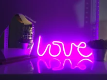 Sign-Lamp Battery-Box Nightlight Led-Neon-Lights Christmas Wedding Double-Powered Love-Shape