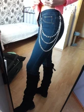 Cadena Punk en los pantalones vaqueros para hombre y mujer, llaveros, cadenas para pantalones, Hipster E Girl, accesorios de ropa