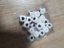 Letter Beads Pacifier-Chain-Toys Necklace Heart-Star Joepada DIY 12mm 10pcs Silicone