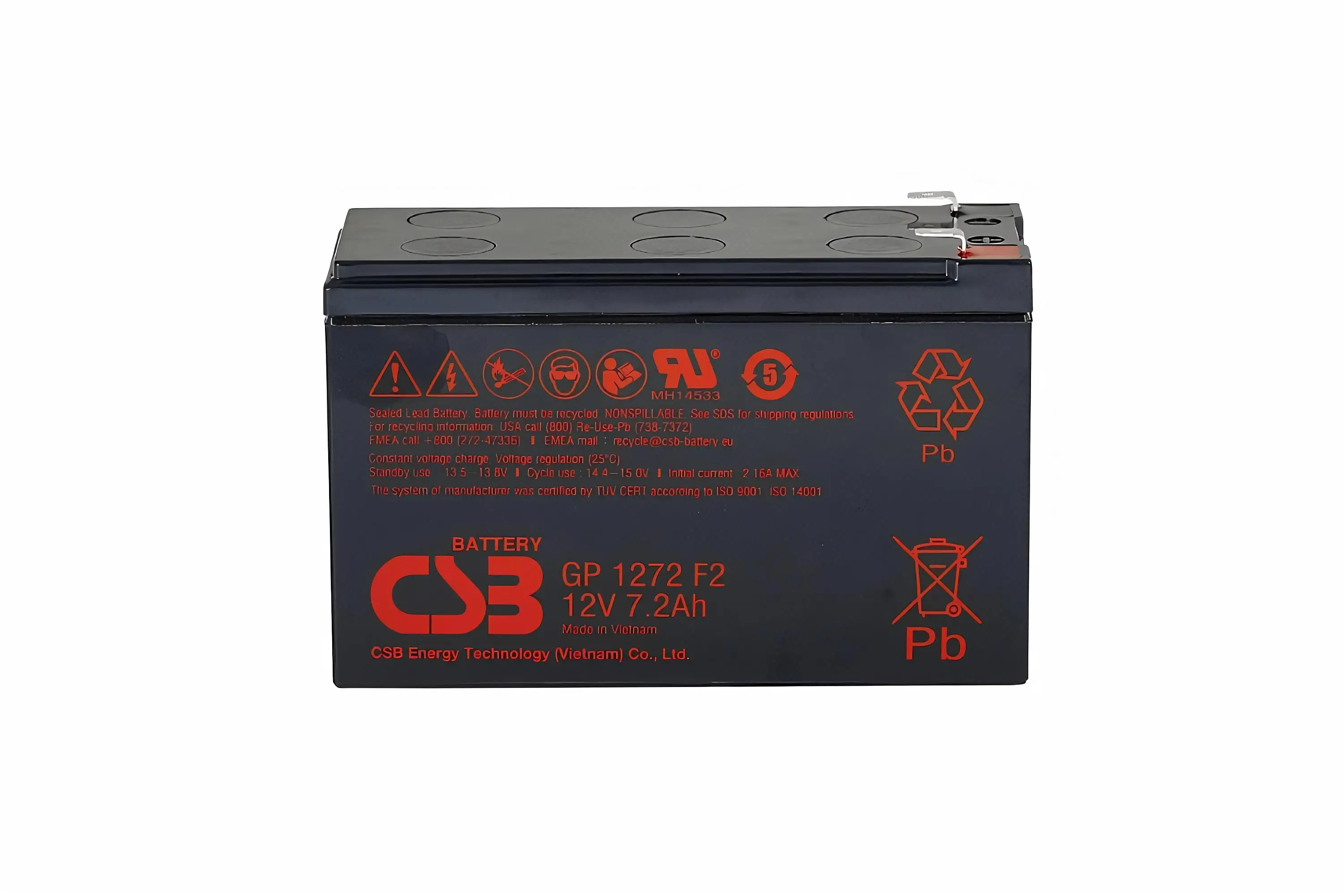 Аккумулятор CSB GP 1272 F2 12 вольт 7.2 ah свинцово-кислотный для