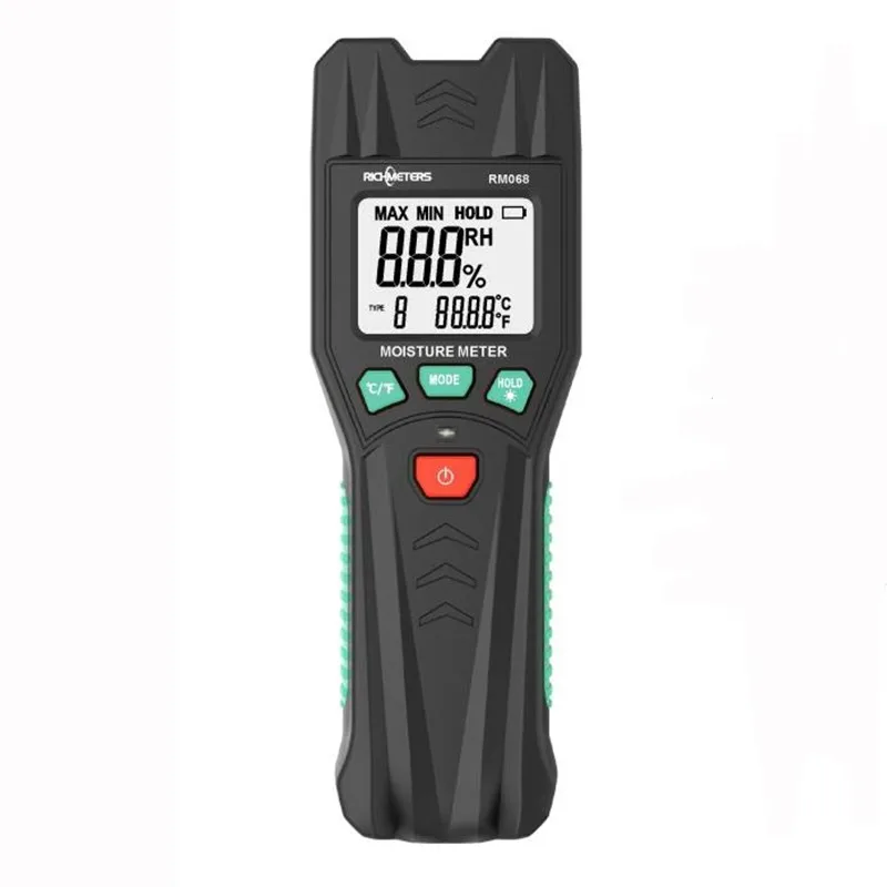 

RM068 Digital Moisture Meter Temperature Measurement Pin Type Humidity Tool Wood Tile Building Construction Moisture LCD Display