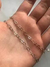 2 metros oro rodio Color pulsera de forma de corazón collar de cadenas de enlace para suministros de fabricación de la joyería DIY arte hecho a mano accesorios