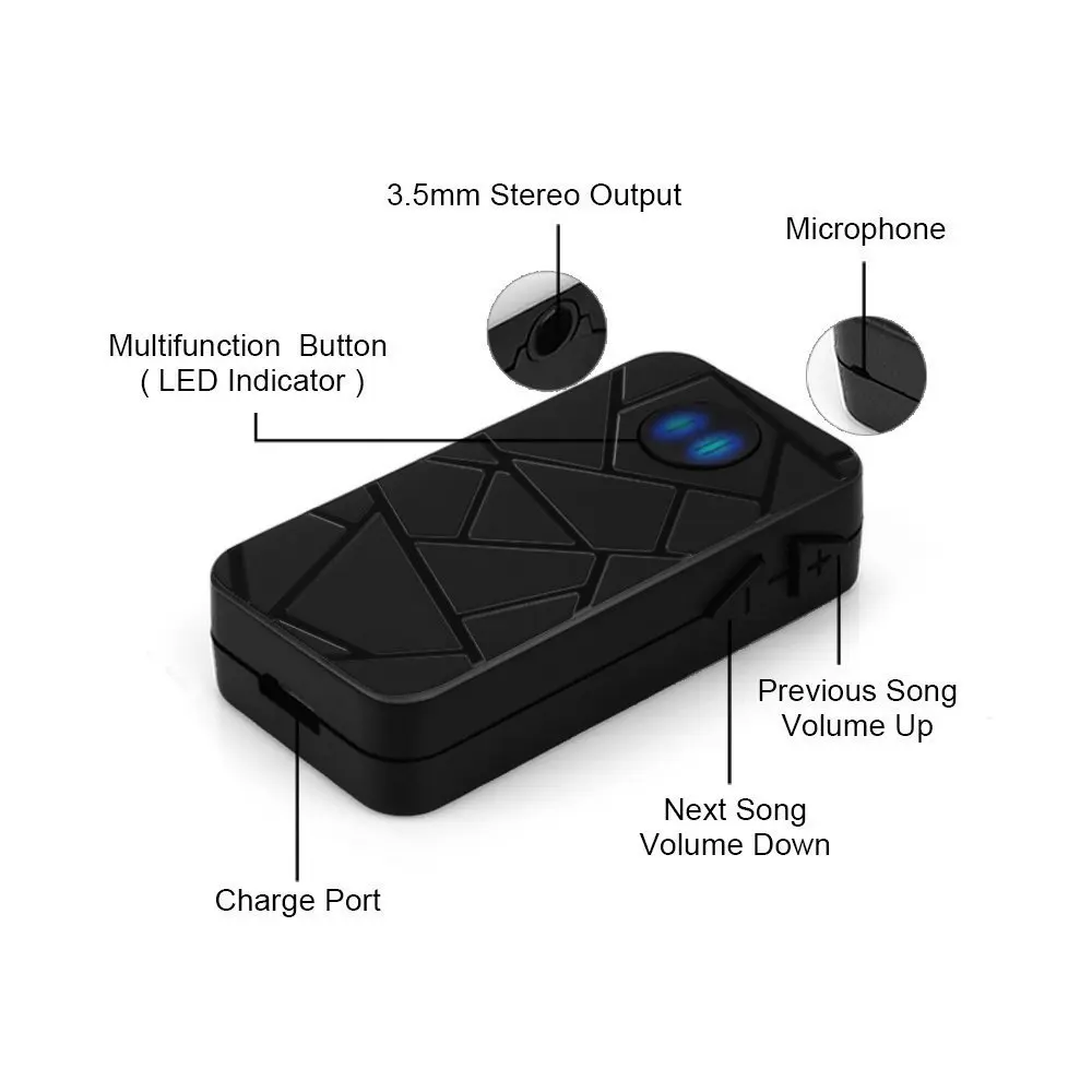 Портативный Dual Link Bluetooth 4,1 Handsfree Aux 3,5 мм автомобильный набор беспроводной музыкальный приемник стерео домашний автомобильный динамик Aaudio адаптер