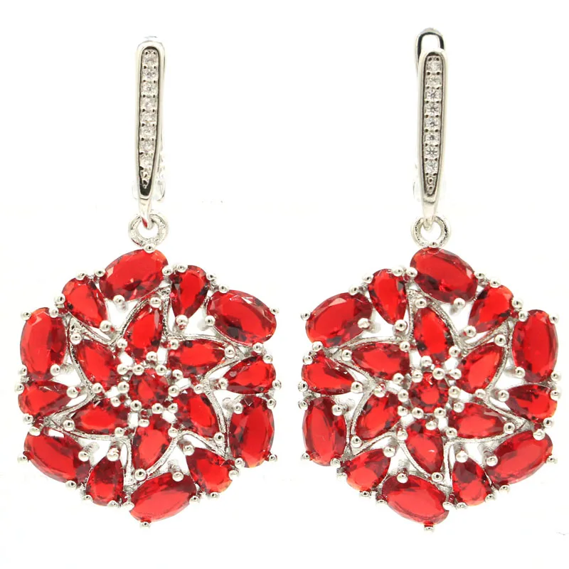 43x24 мм Новый Statement Jewelry набор создан красный кровяной рубиновый Ювелирное