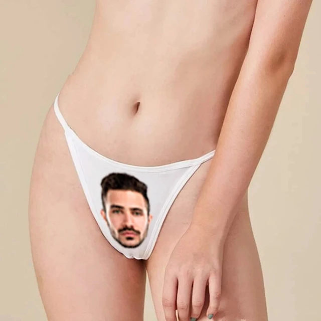 Personalized Underware Photo Thong Panties With Your Words Printed