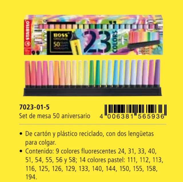 Stabilo Boss Original Fluorescent Pastel Colour Pack of 23