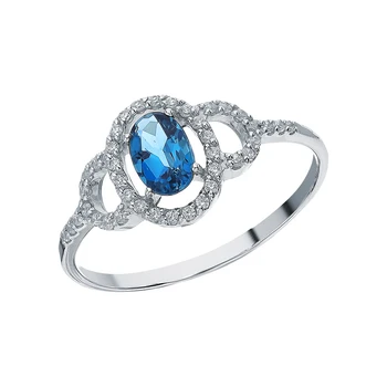 

Silver ring with Topaz and cubic zirconia sunlight sample 925