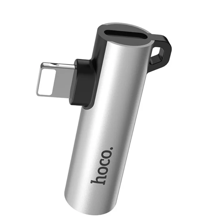 Переходник Hoco LS21 Lightning на Jack 3.5mm аудио конвертер(Серебро
