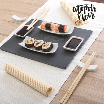 

Sushi Set with Slate Tray Atopoir Noir (11 pieces)