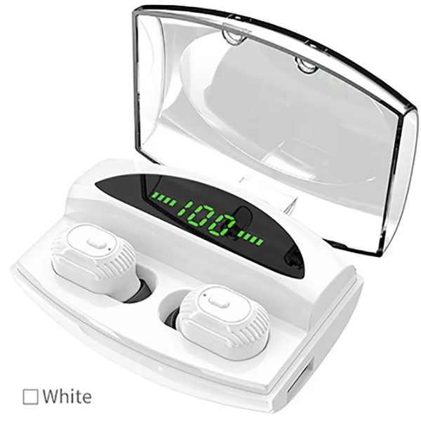50 шт./лот XG20 2200 мАч TWS беспроводные наушники Bluetooth наушники с дисплеем питания мини спортивные 8D стерео беспроводные наушники гарнитура - Цвет: Белый