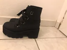Platform Boots Shoes Woman Spring High-Heels Comfortable Gdgydh Black Women Buckle Rubber-Sole