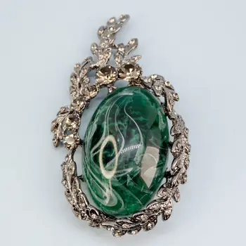 

Brooch jewelry green marble (52828)