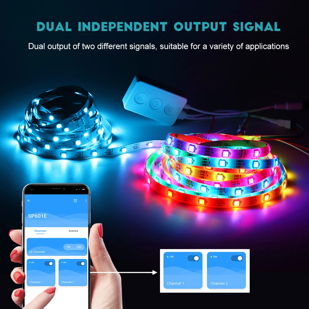 US $23.99 LED Strip Lights RGBIC Bluetooth Color Changing Rainbow LED Lights APP Control Smart Music Lights For Bedroom RoomParty