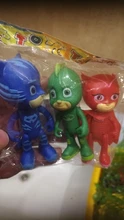 3 unids/set PJ máscaras de Anime de dibujos animados figura de acción de juguete muñecas superhéroe Catboy Owlette Gekko modelo juguetes de los niños regalo de cumpleaños