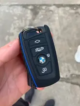 Funda de llaves de silicona titular de llavero para F10 F20 F30 F80 X3 F25 F26 X4 M clave caso de Bmw Serie 1 5 3 F20 accesorios para el coche accesorios Fob