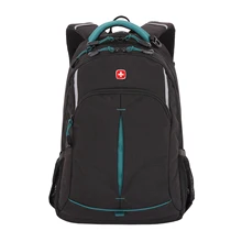 Рюкзак Swissgear черный/бирюзовый 32x15x46 см 22 л|