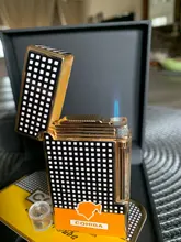 COHIBA-encendedor de cigarrillos portátil, 1 soplete de llama tipo soplete, con punzón, herramienta para fumar, accesorios para cigarros, caja de regalo