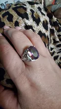Topaz-Ring Fine-Jewelry Rainbow Fire-Mystic Wholesale Women Genuine Gift Silver for Lady