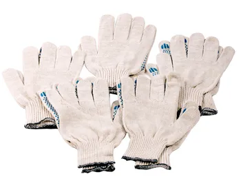 

Cotton gloves with PVC 5 threads (PKG. 5 pairs) White