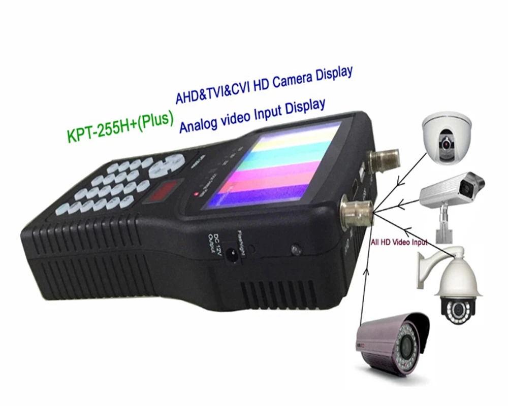 [Натуральная кожа] KPT-255H + AHD TVI CVI DVB-S2 Цифровой спутниковый Finder 4 3 дюймов М CCTV для