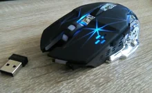 Ratón inalámbrico para juegos, Mouse silencioso recargable de 2,4G, 1600DPI, 6 teclas, ajustable, para ordenador, PC, oficina y casa