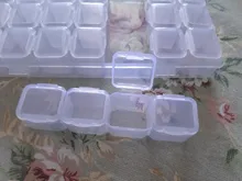 Mordoa-caja de almacenamiento de cuentas de plástico transparente con 28 ranuras, caja organizadora para herramientas de manicura de decoración de uñas, expositor de joyería