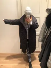 Fit Coat Spring Women Parkas Cotton-Padded Black Autumn Long Fashion EAM New Loose 19a-A319