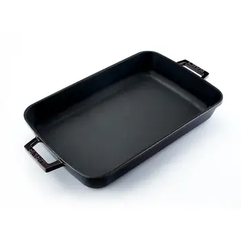 

LAVA Cast Iron Rectangular Roasting Cast Iron Rectangular Roasting Baking Tray 5,13 Quart Enameled Lasagna Pan Bakeware 26x40