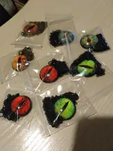 Necklace Charms Jewelry Pendant Handmade Glass Cabochon Photo Dragon-Eyes Red SUTEYI