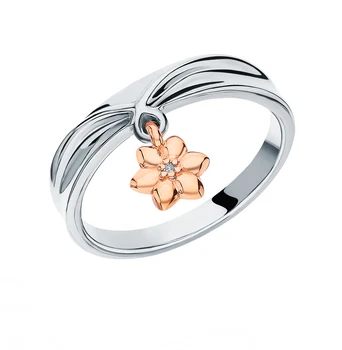 

Silver ring with diamonds sunlight sample 925