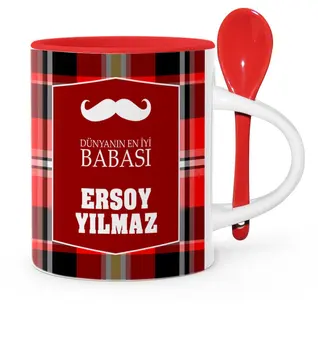 

Father's Day Custom World 'S Best Father Red Spoon Mug Cup-6