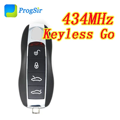434mhz Keyless Go 4 кнопки 315 МГц 433 МГц 434 МГц ASK Smart Keyless Go Бесконтактный пульт дистанционного управления для Porsche с чипом Hitag Pro ID49 - Цвет: 434mhz Keyless Go