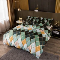 Nordic Gradient Plaid Bedding Sets Geometric Duvet Cover Set With Pillowcase Modern 220x240 King Size Quilt Covers No Bed Sheet 3