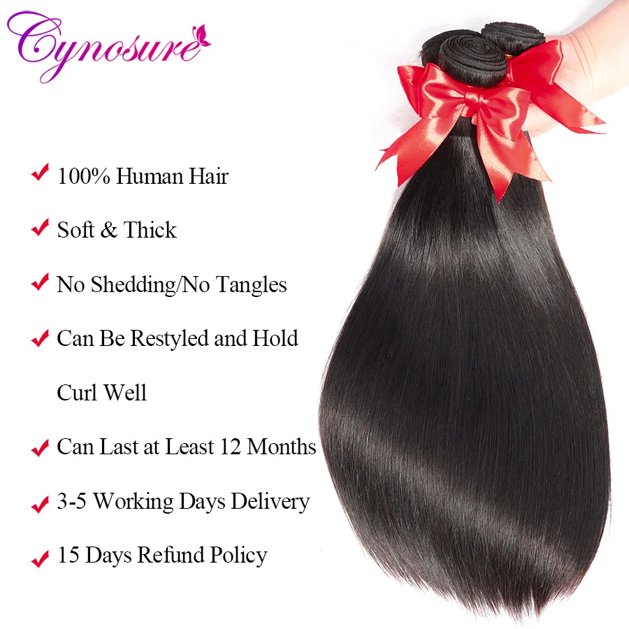Прямые перуанские волосы Cynosure 3 пучка 8 28 дюймов натуральные черные Remy для