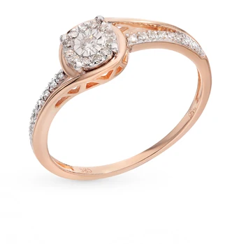 

Gold ring with diamonds sunlight sample 585