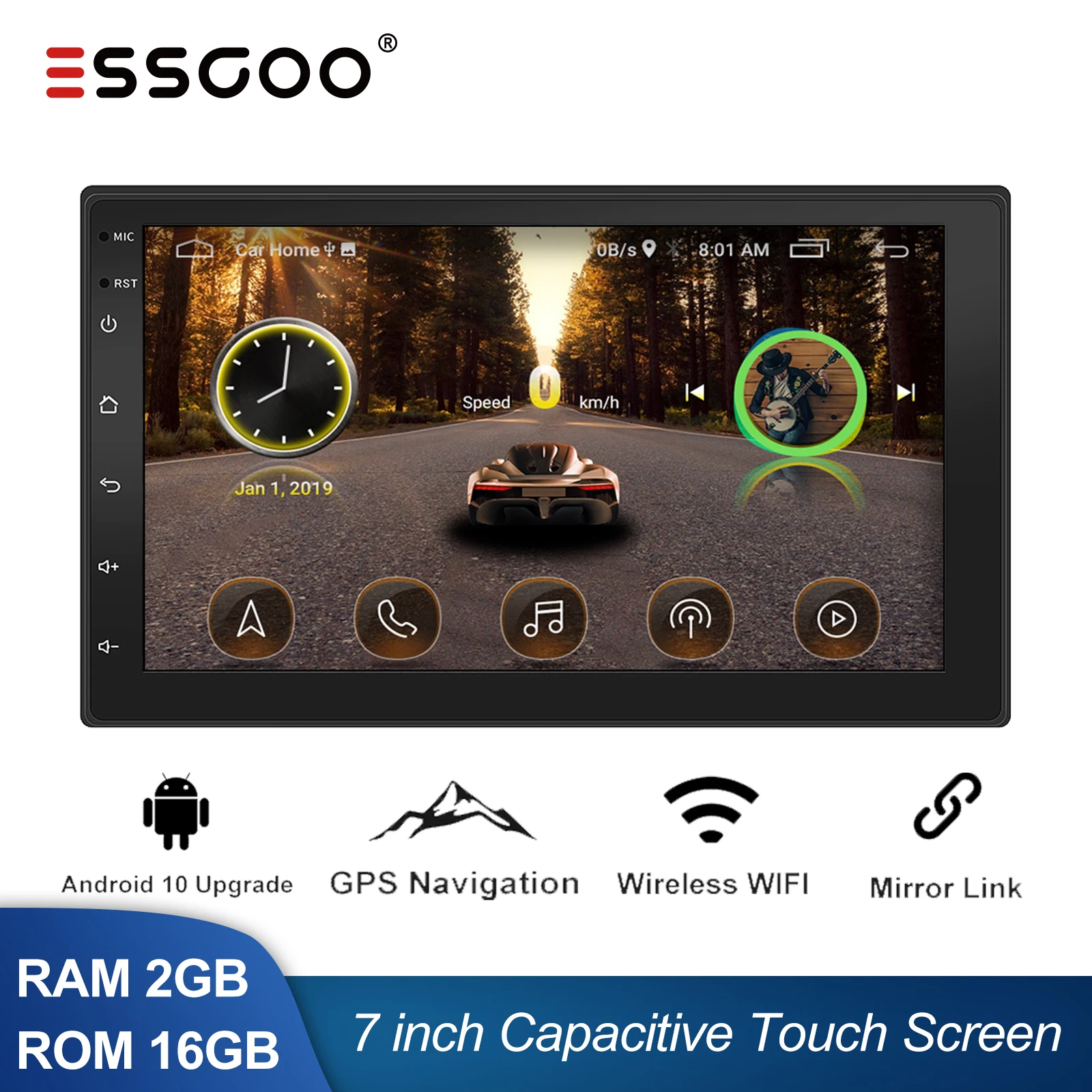 Автомобильный мультимедийный видеоплеер ESSGOO универсальная стерео-система на