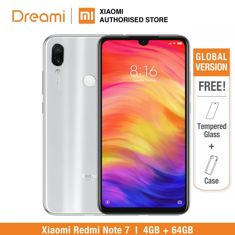 White 64GB Глобальная версия Redmi Note 7 64 Гб rom 4 Гб ram(абсолютно новая и герметичная коробка), note7 64 ГБ - Цвет: White 64GB
