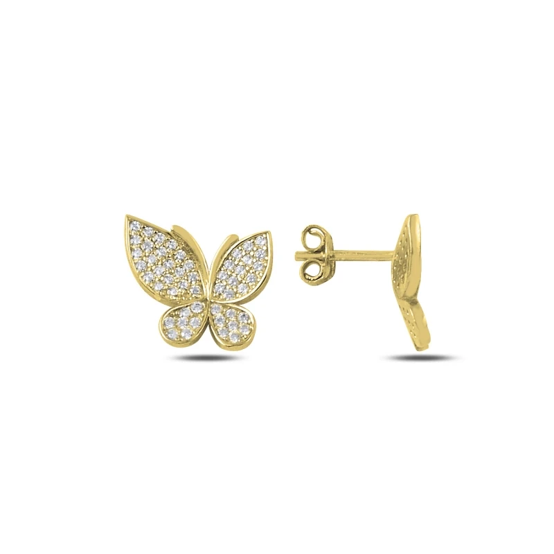 

Silver 925 Sterling Zircon Studded Butterfly Earrings