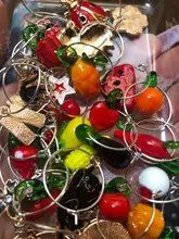 15 Uds de cristal de Murano Apple cereza encantos de cristal de Murano de frutas dije con vegetales de accesorios de joyería DIY hecho a mano material
