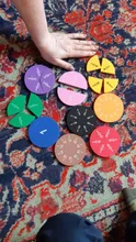 Learning-Counting Math-Toy Magnetic-Fraction-Tiles Early-Education Rainbow Round 9/12pcs